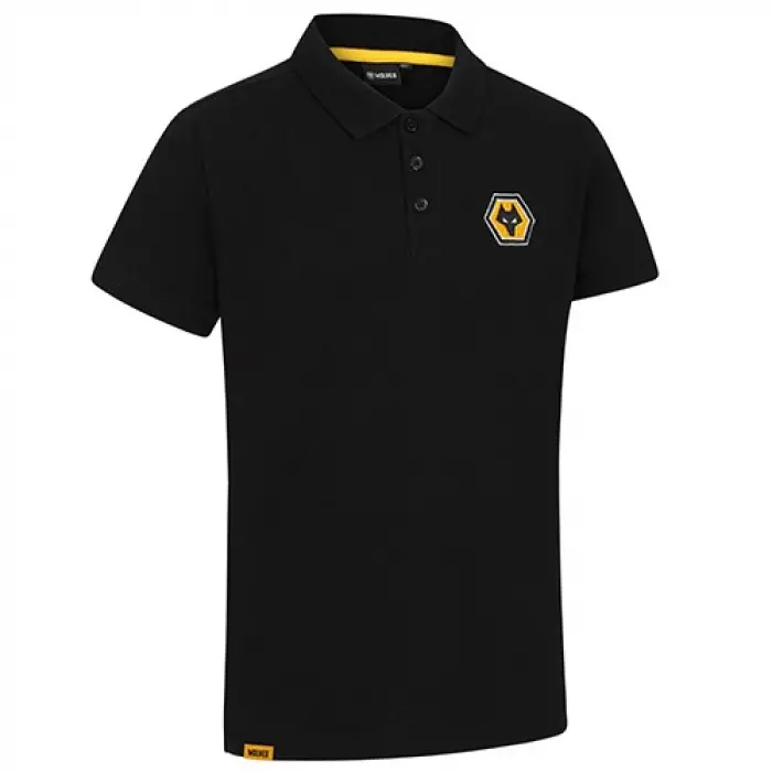 Wolverhampton Wanderers Kits Shop | Essentials Polo – Black – Junior Wolves Jerseys and Gear